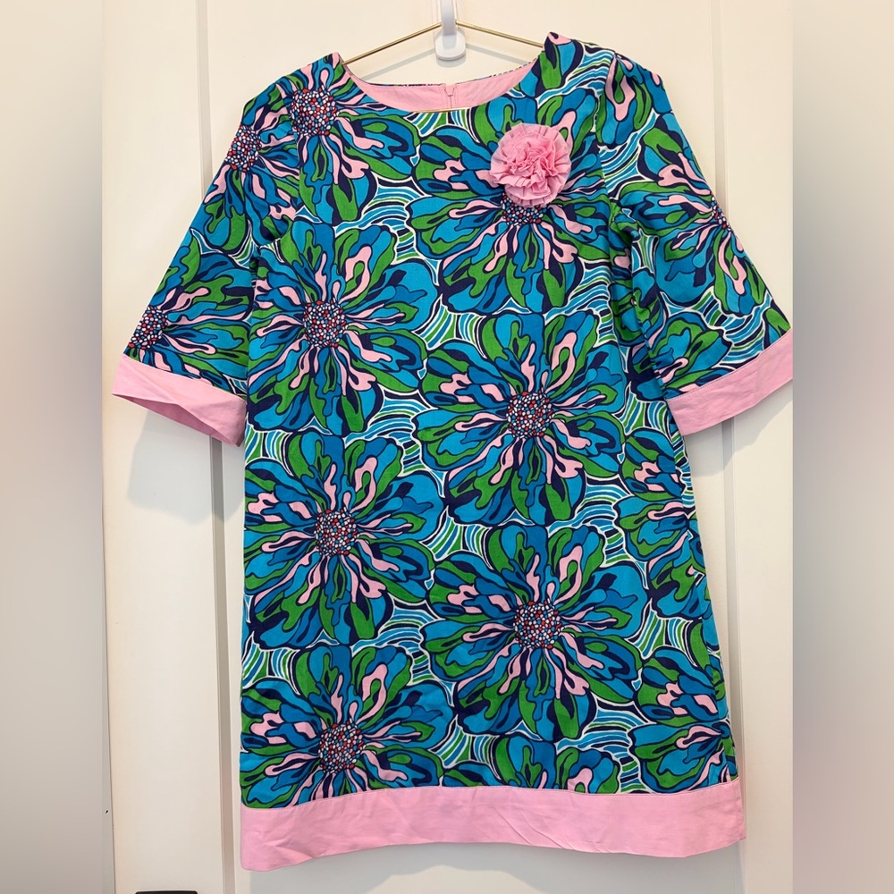 DARLING LILLY PULITZER DRESS WITH CUTE DETAILS. Fully Lined. Great Spring Dress.
